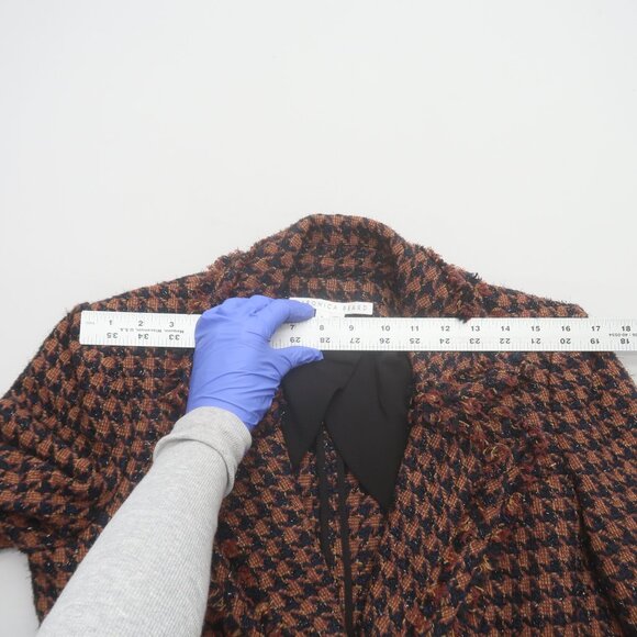 Veronica Beard Taja Houndstooth Plaid Tweed Double Breasted Blazer Jacket Size 8 - Picture 14 of 15